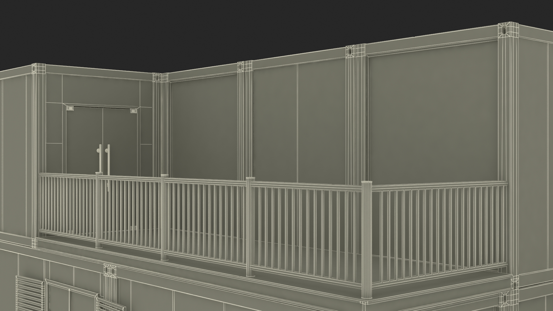 3D Double Story Portable Clinic model