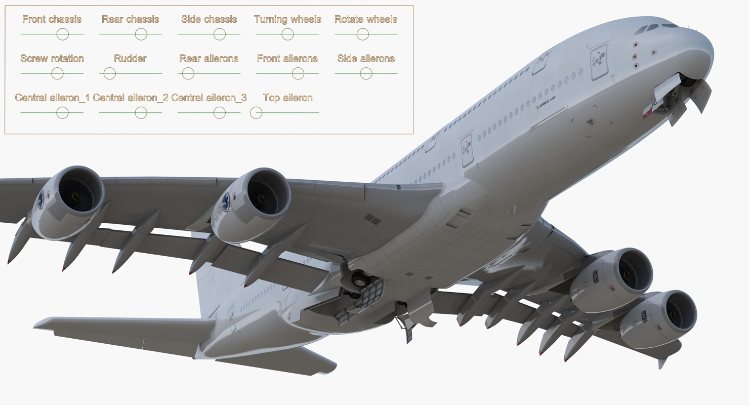 3D model Airbus A380 900 Generic Rigged