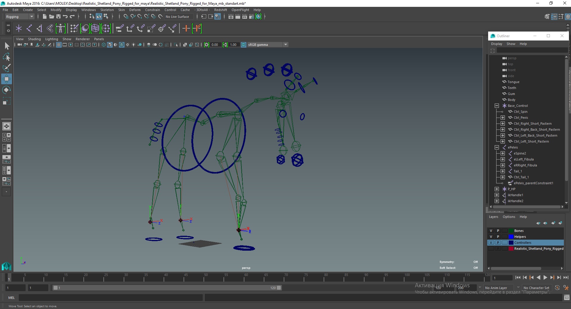Realistic Shetland Pony Rigged for Maya 3D model