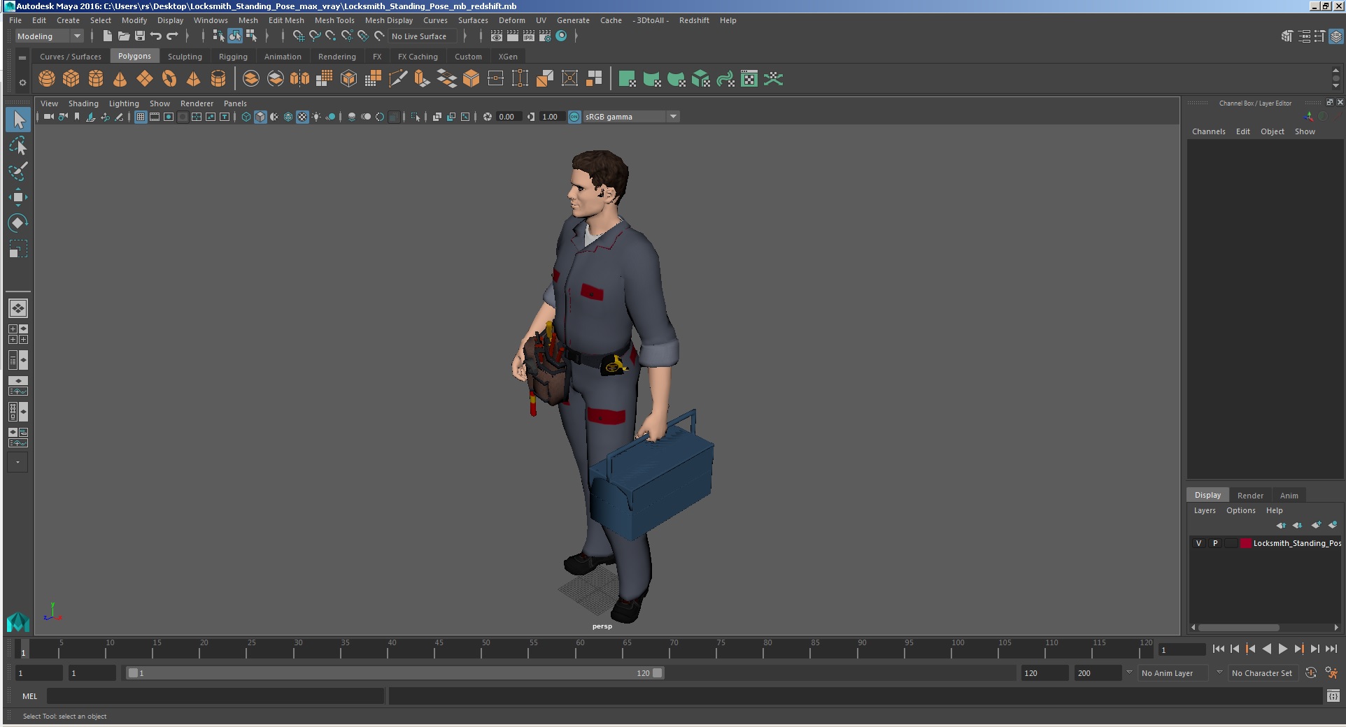 3D Locksmith Standing Pose model