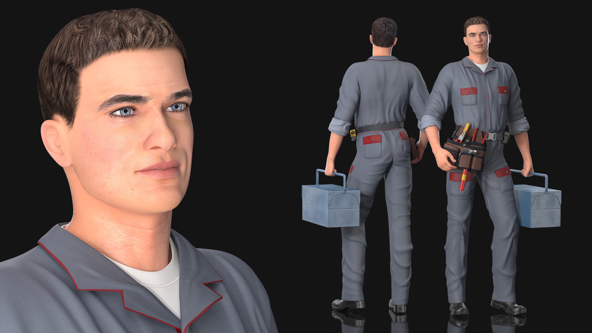 3D Locksmith Standing Pose model