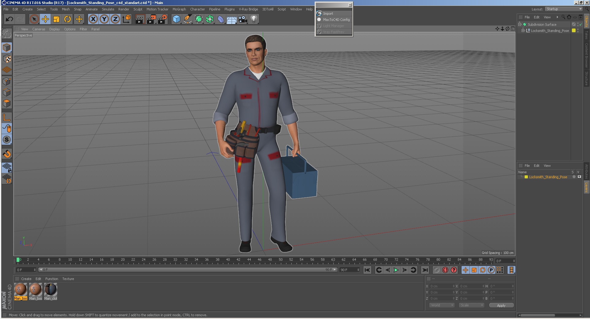 3D Locksmith Standing Pose model