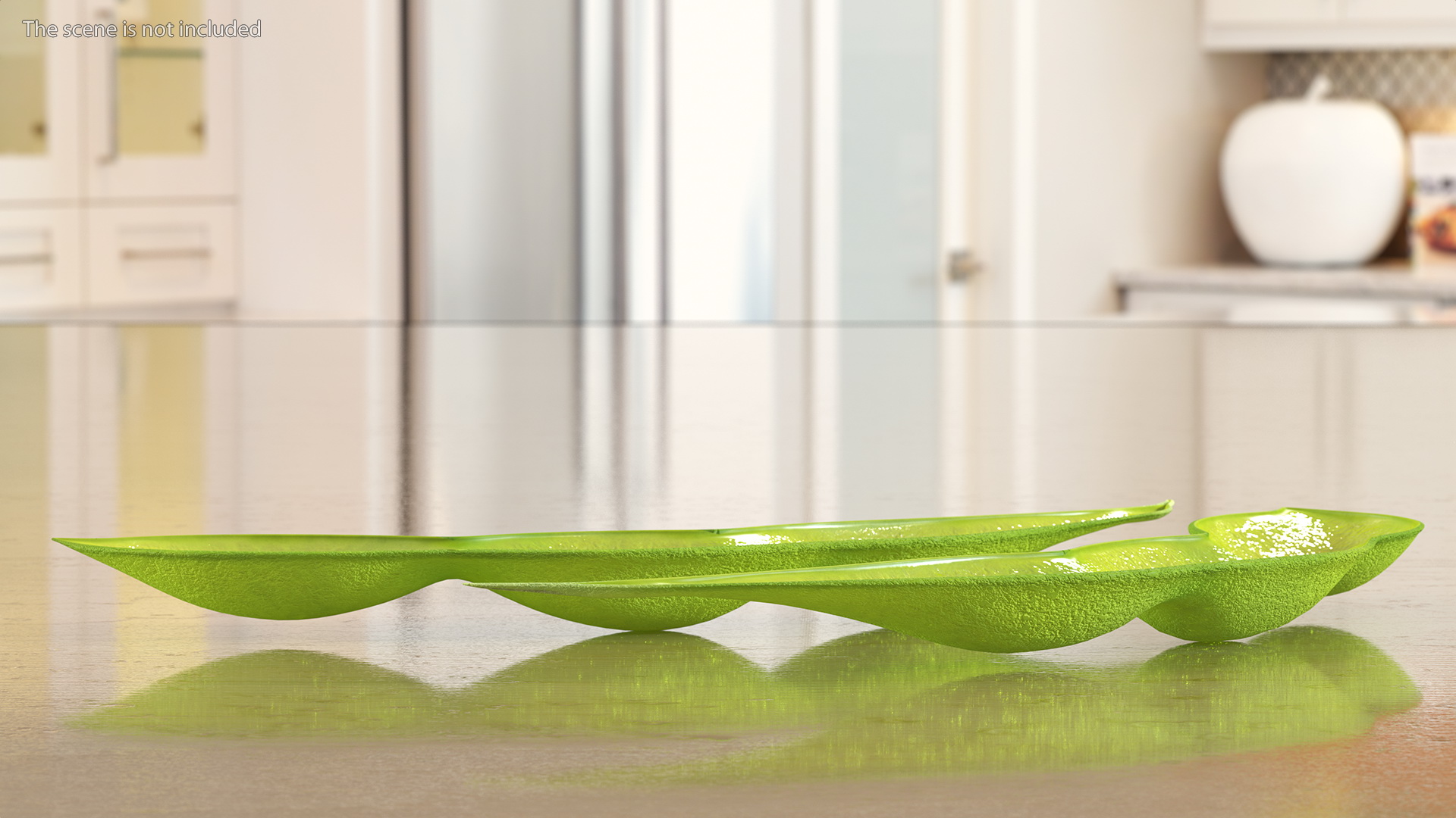 3D Green Soybean Pod Empty model