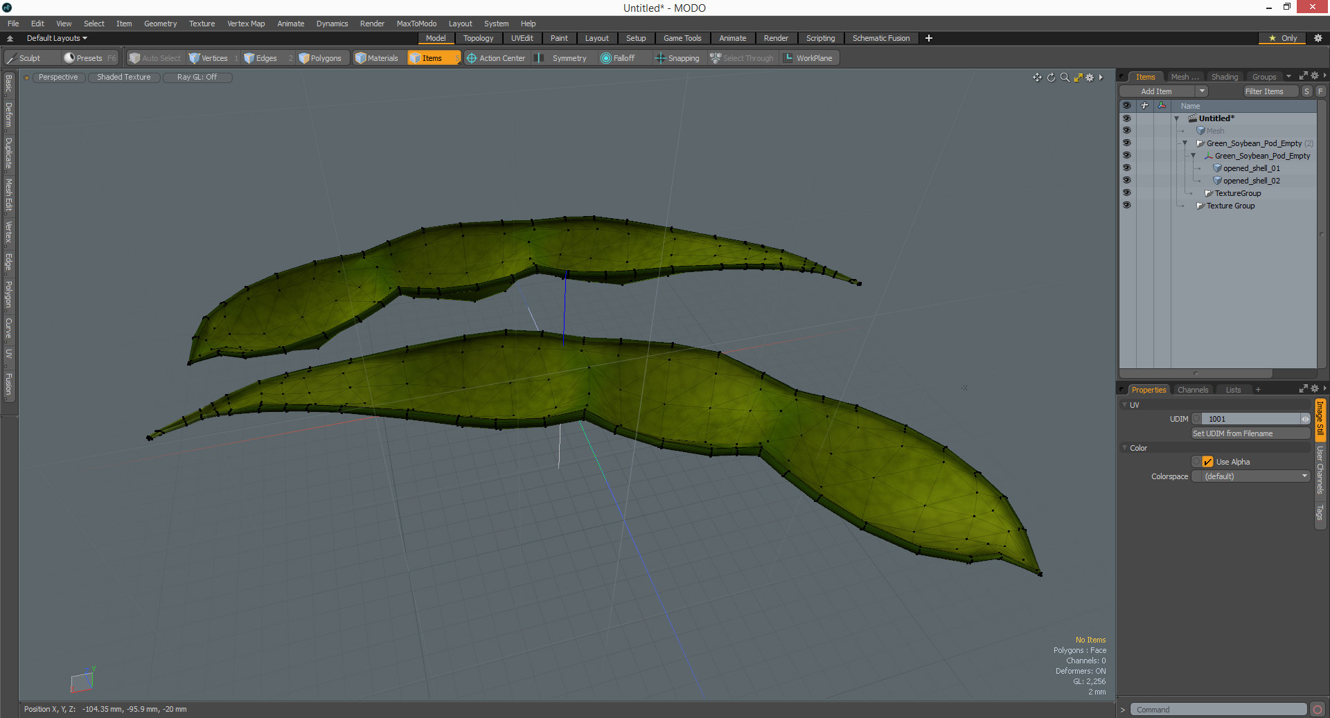 3D Green Soybean Pod Empty model