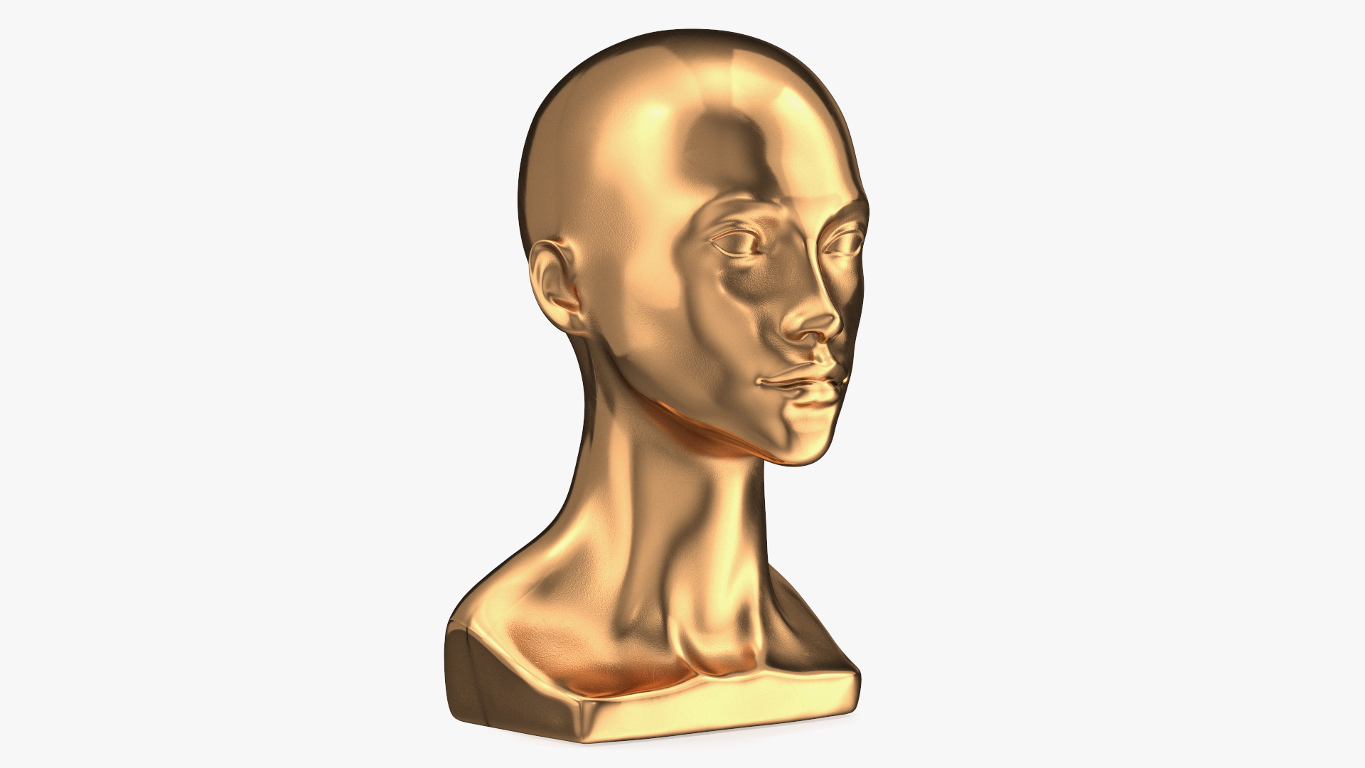 3D Female Mannequin Head Golden model