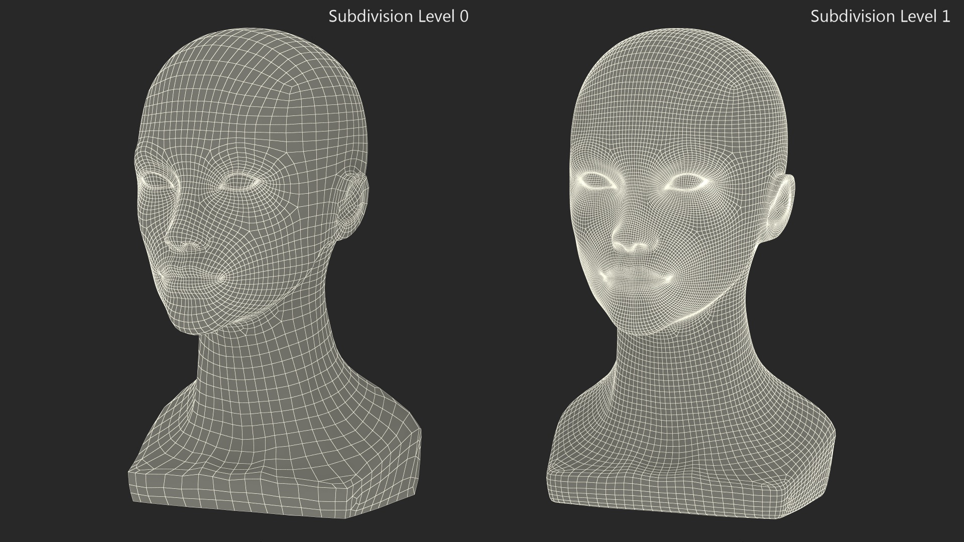 3D Female Mannequin Head Golden model