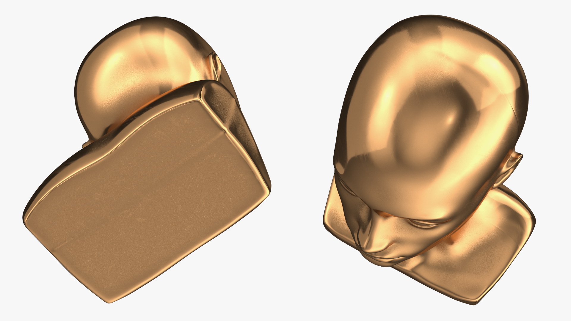 3D Female Mannequin Head Golden model