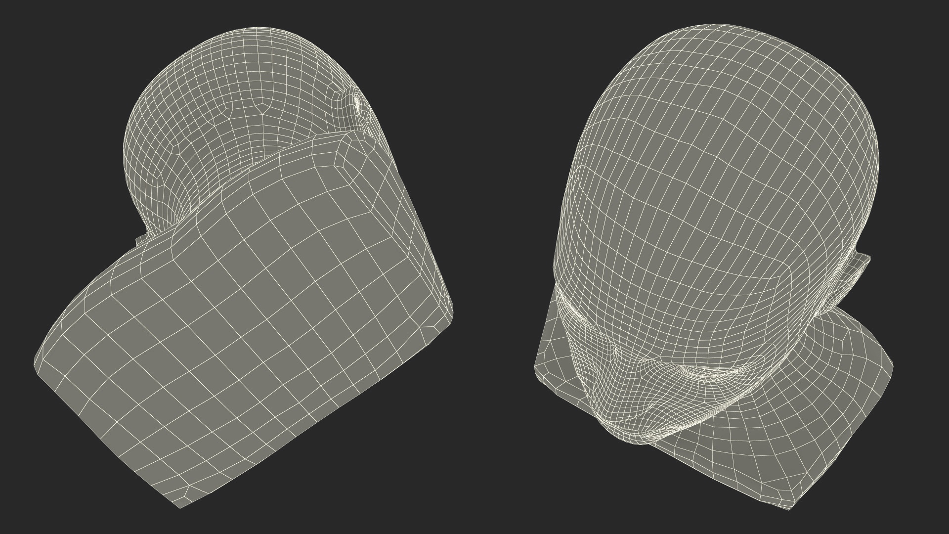 3D Female Mannequin Head Golden model