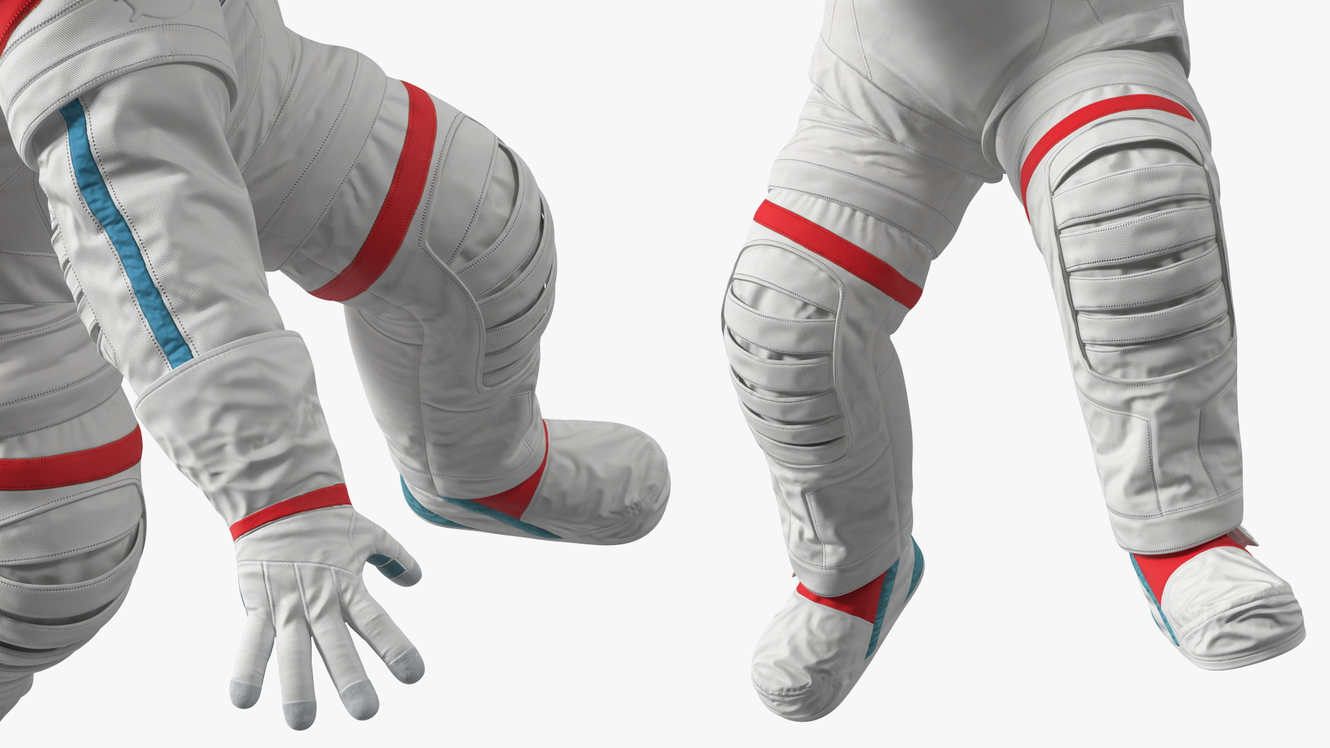 3D model Futuristic Spacesuit on Astronaut Falling Pose Fur