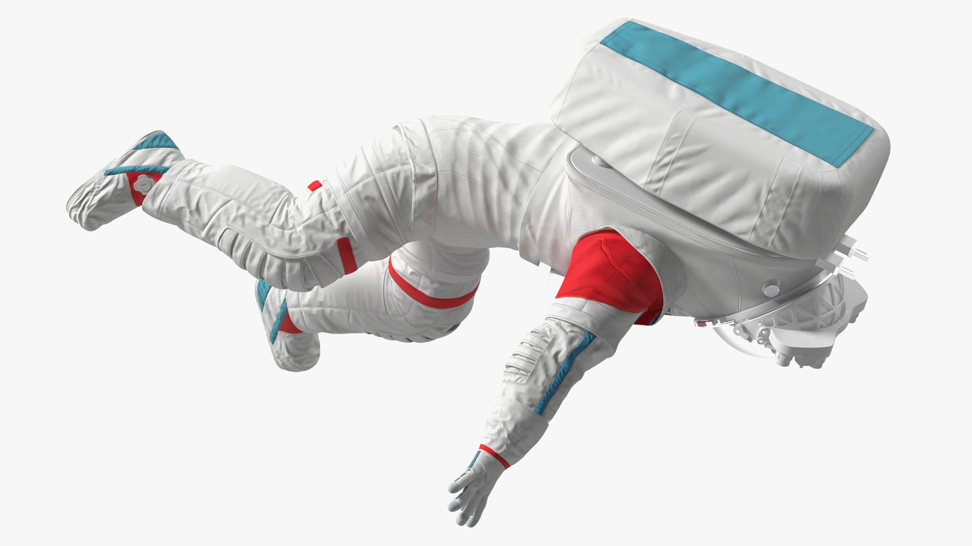 3D model Futuristic Spacesuit on Astronaut Falling Pose Fur