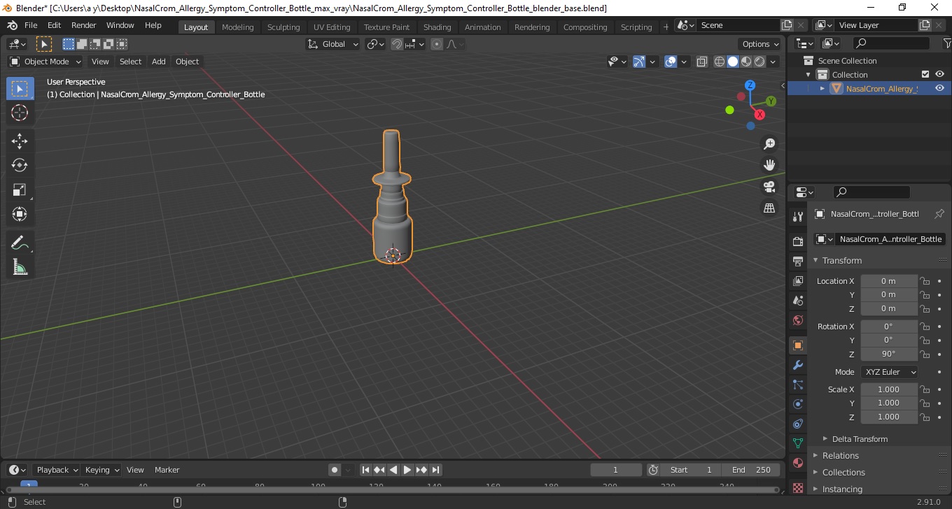 3D NasalCrom Allergy Symptom Controller Bottle model