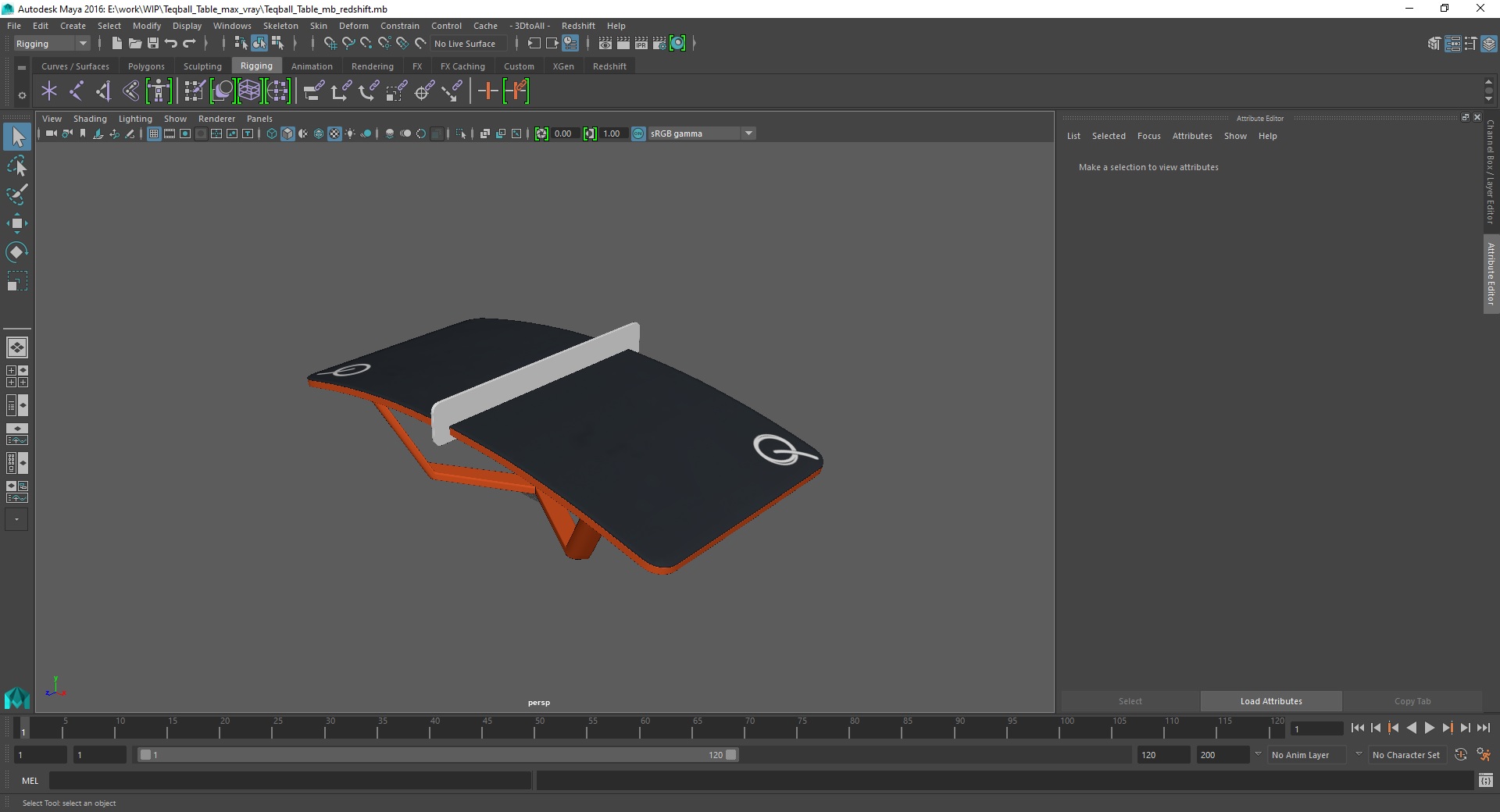 3D Teqball Table model