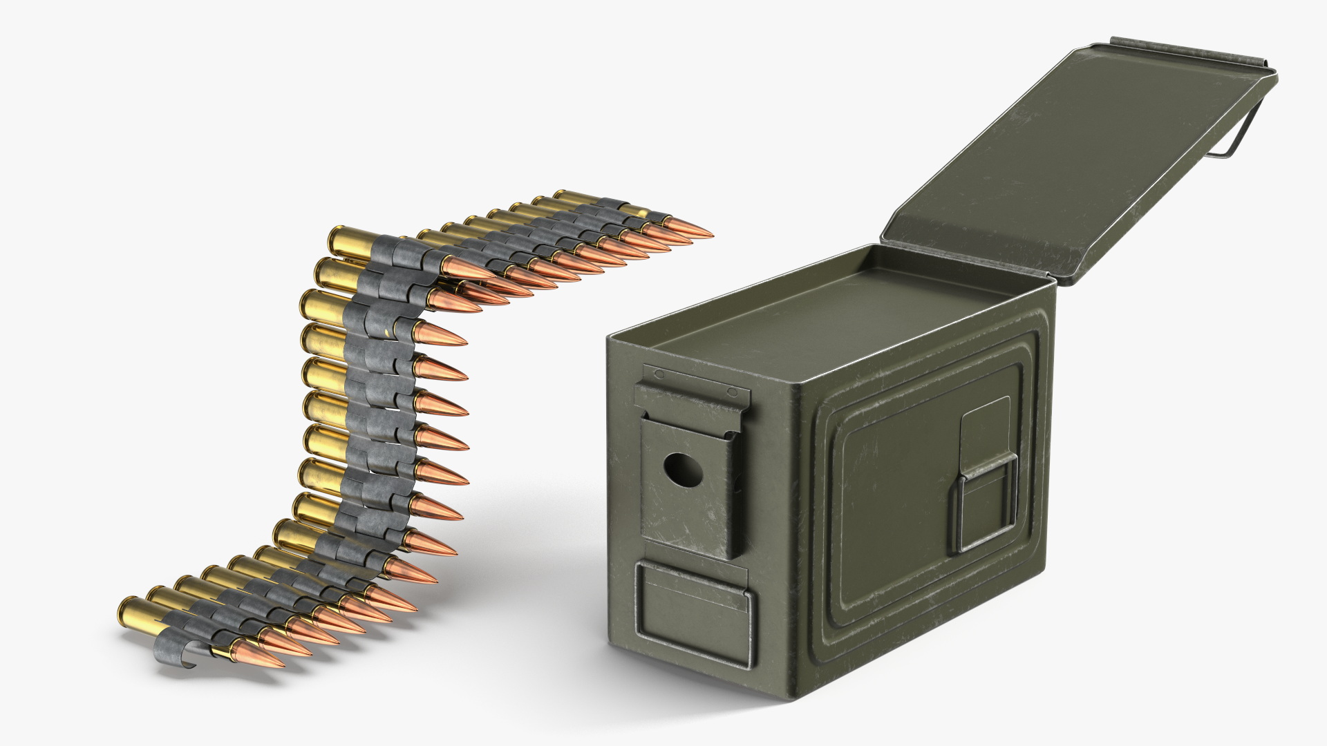 50 Cal Ammo Can with Linked Belt, view 4