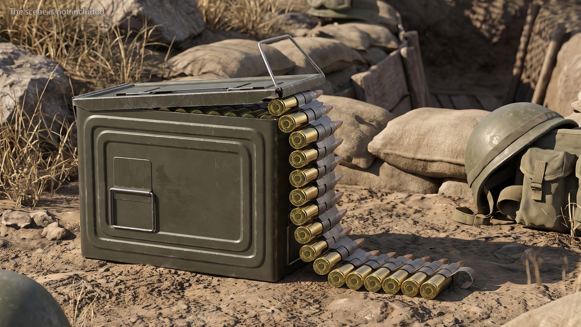 50 Cal Ammo Can with Linked Belt, view 2