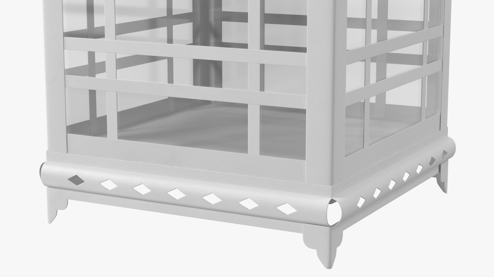 Candle Lantern Medium White 3D
