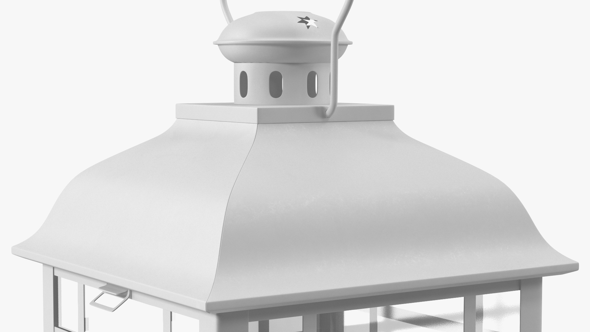 Candle Lantern Medium White 3D