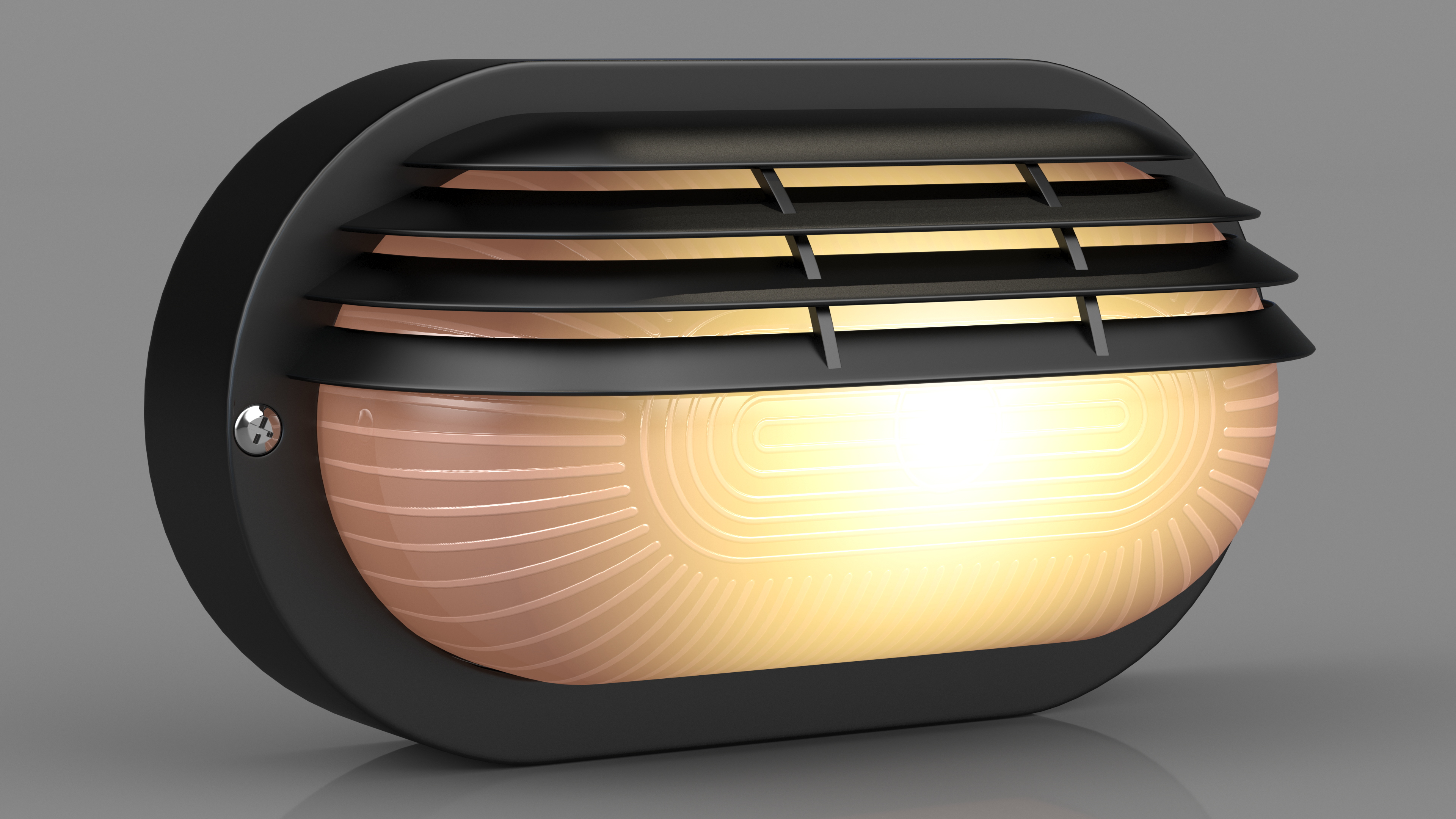 3D Bulkhead Wall Light Switched on