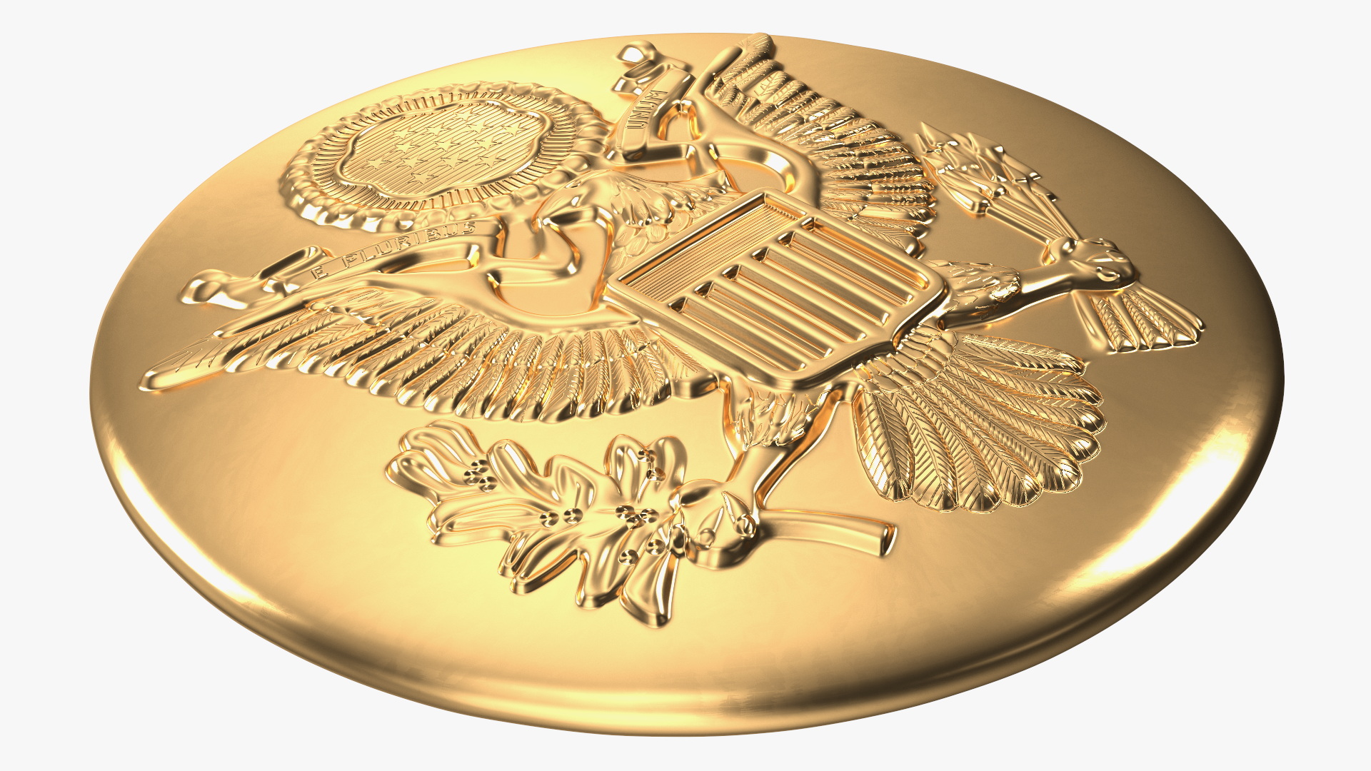 3D Round Gold Cockade model