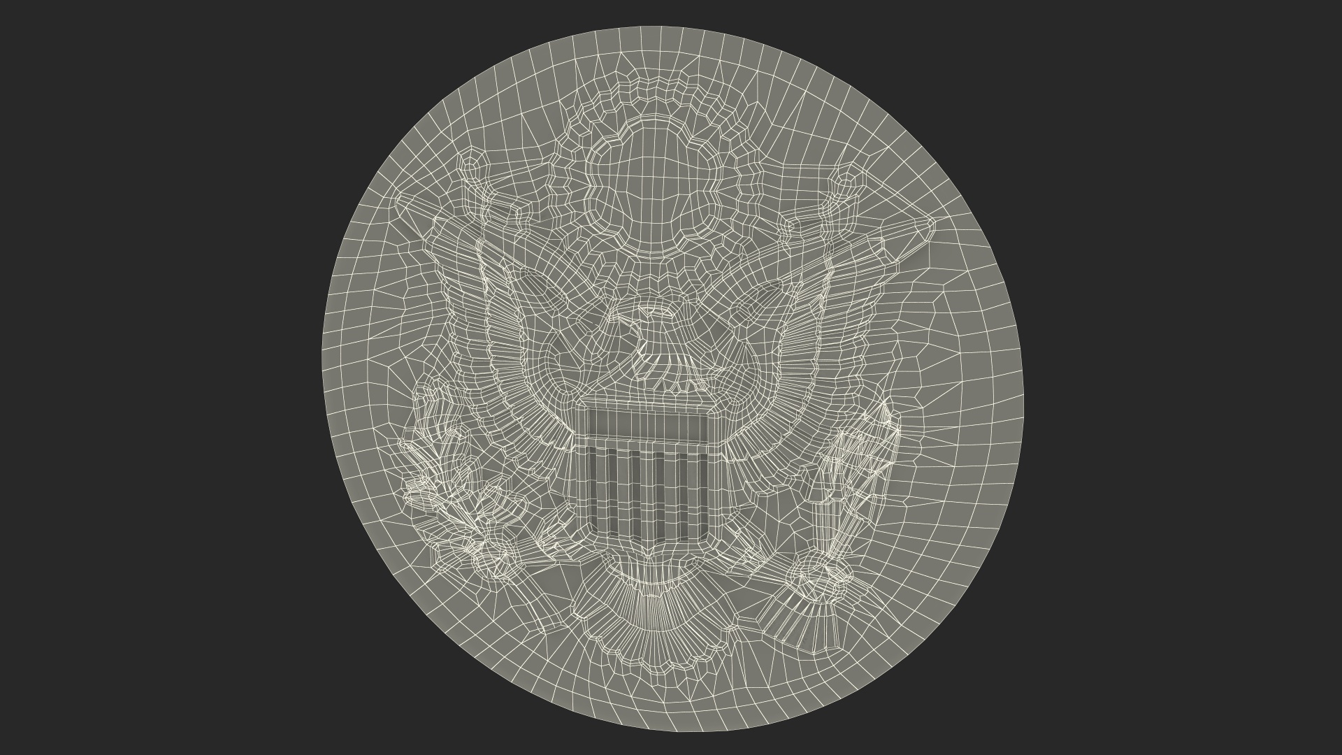 3D Round Gold Cockade model