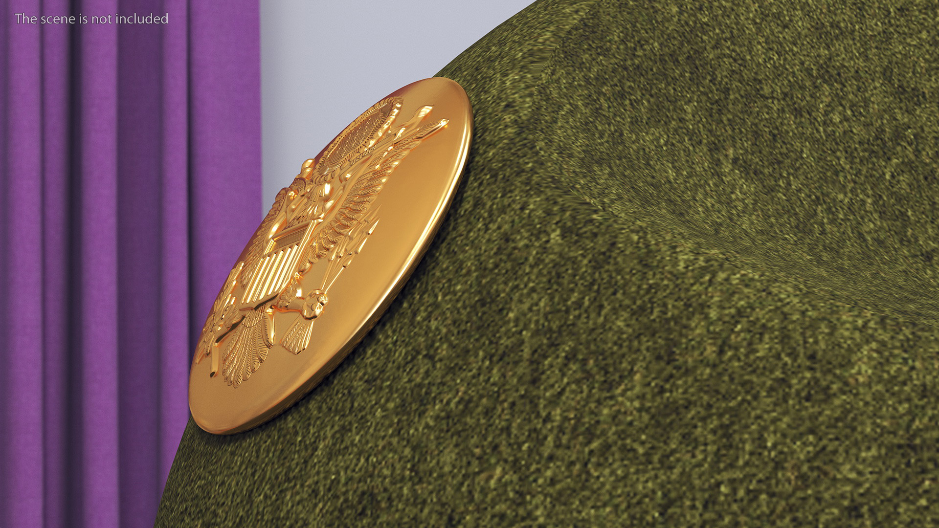 3D Round Gold Cockade model