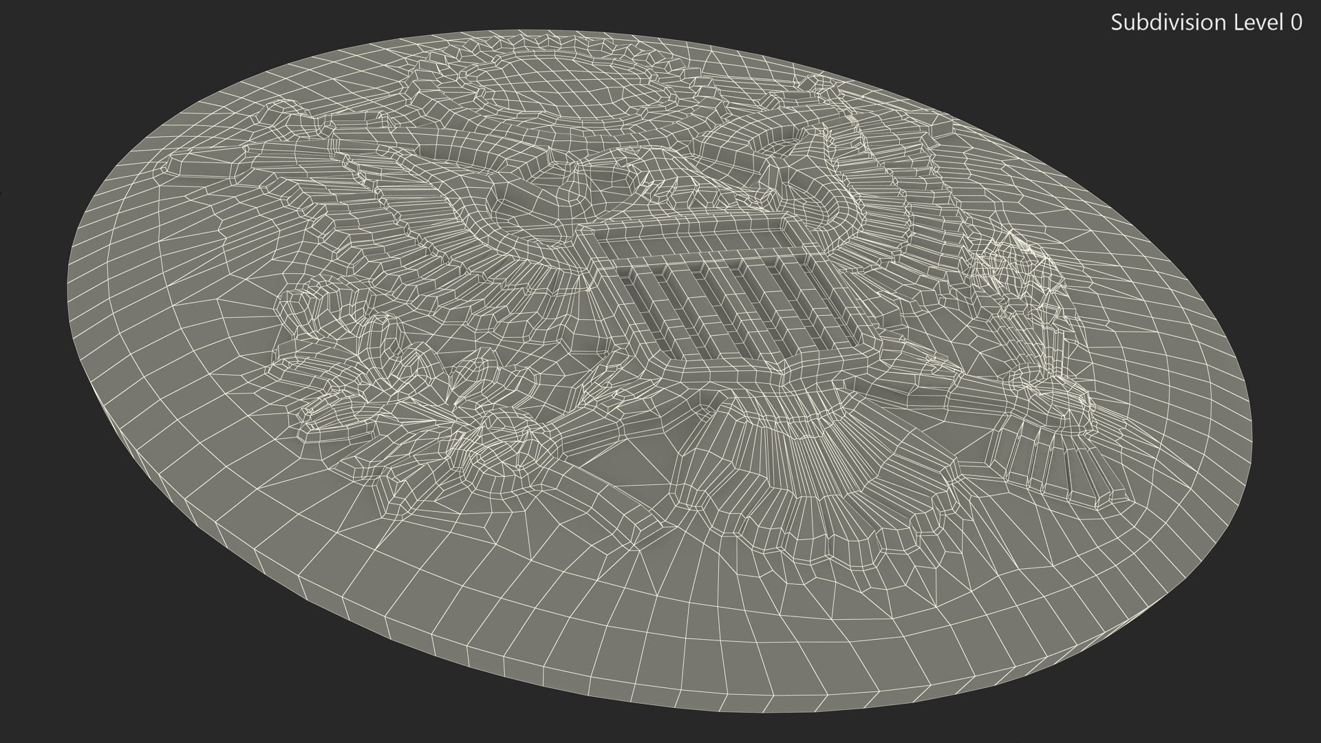 3D Round Gold Cockade model
