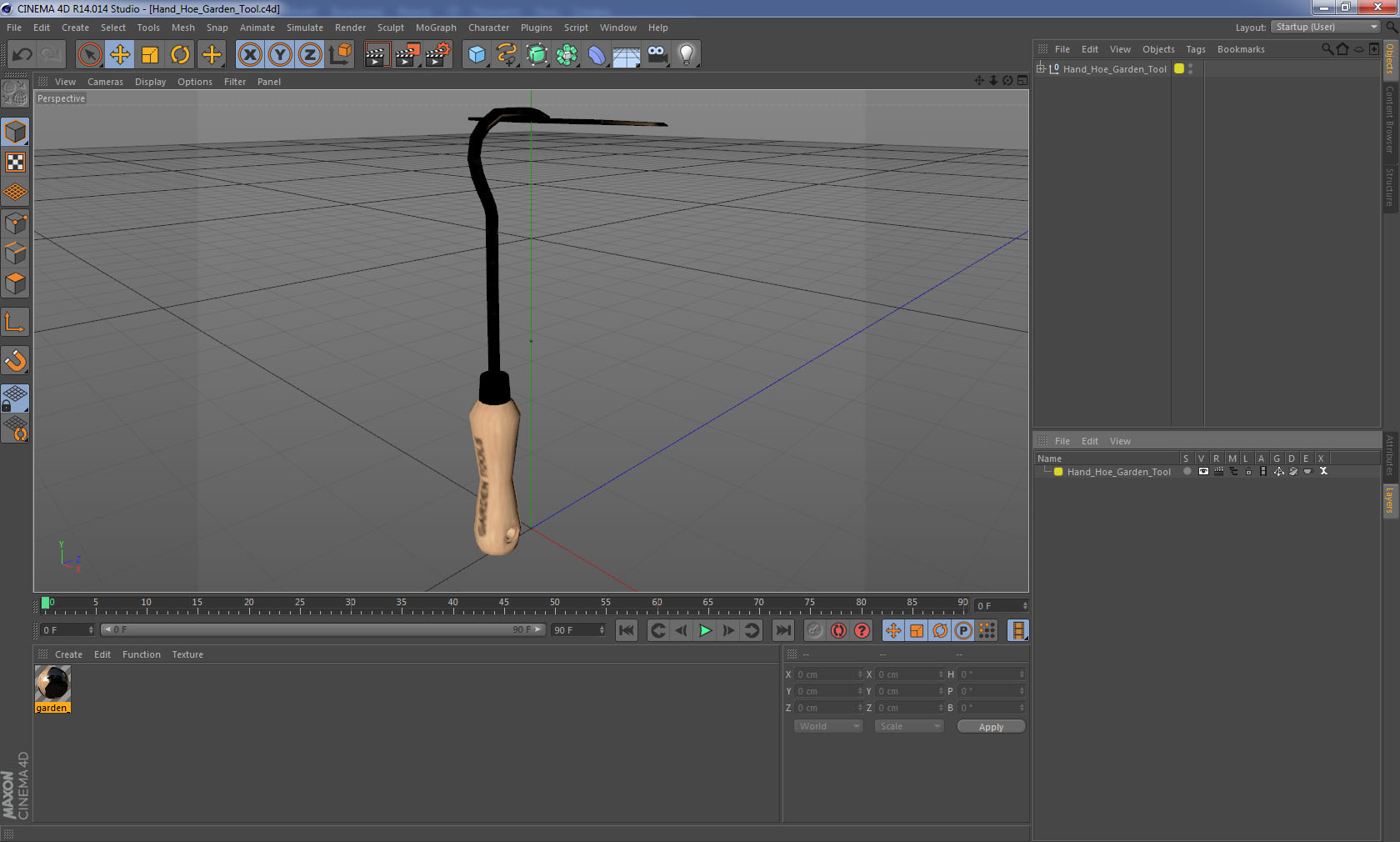 3D model Hand Hoe Garden Tool