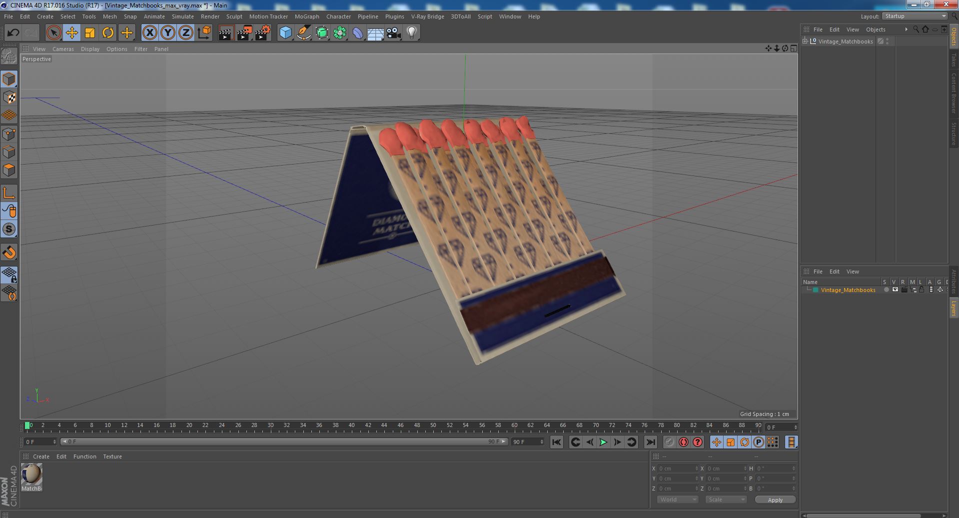 Vintage Matchbook 3D