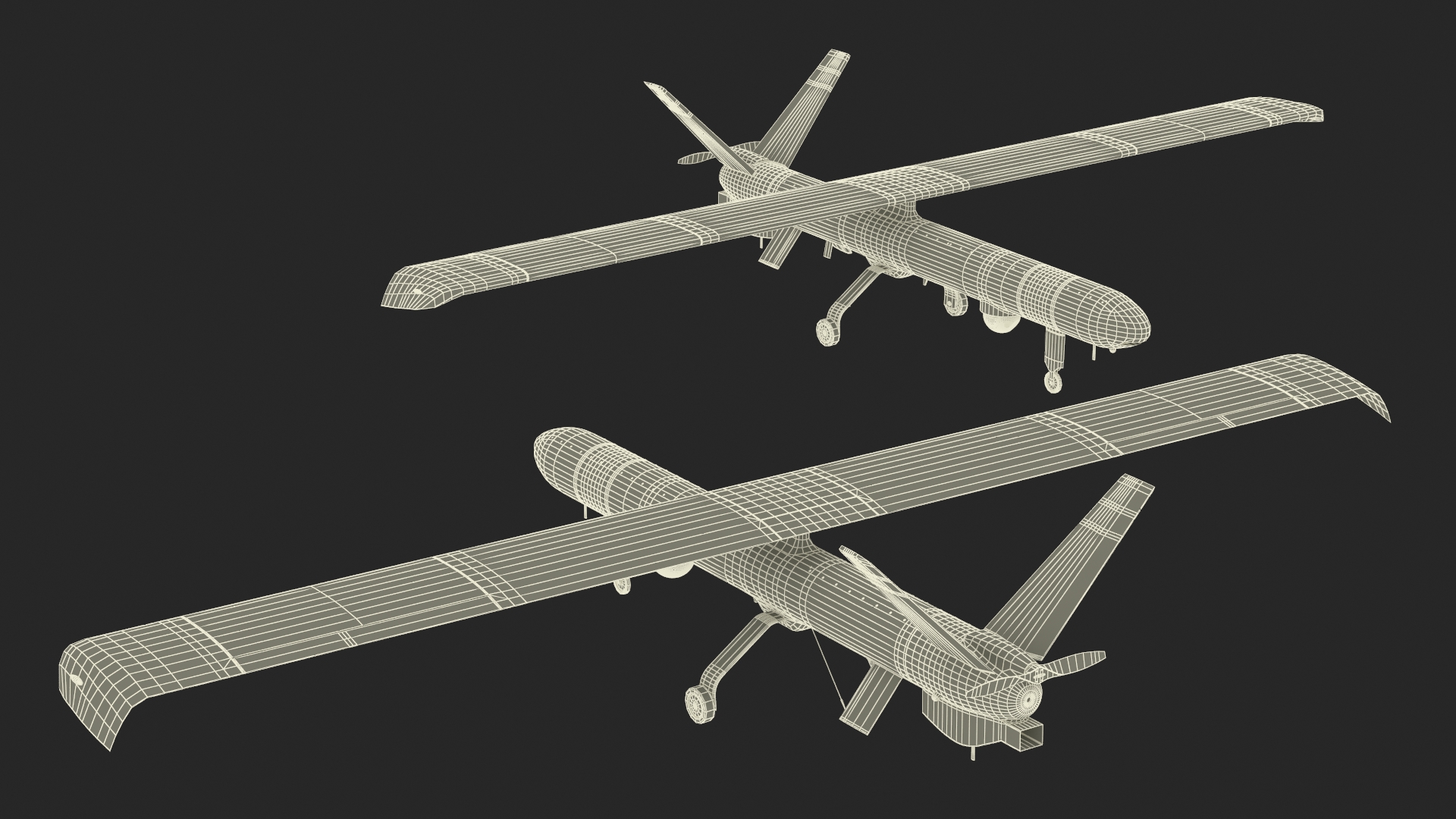 Hermes 450 Multi-Role High Performance Tactical UAS Rigged for Maya 3D