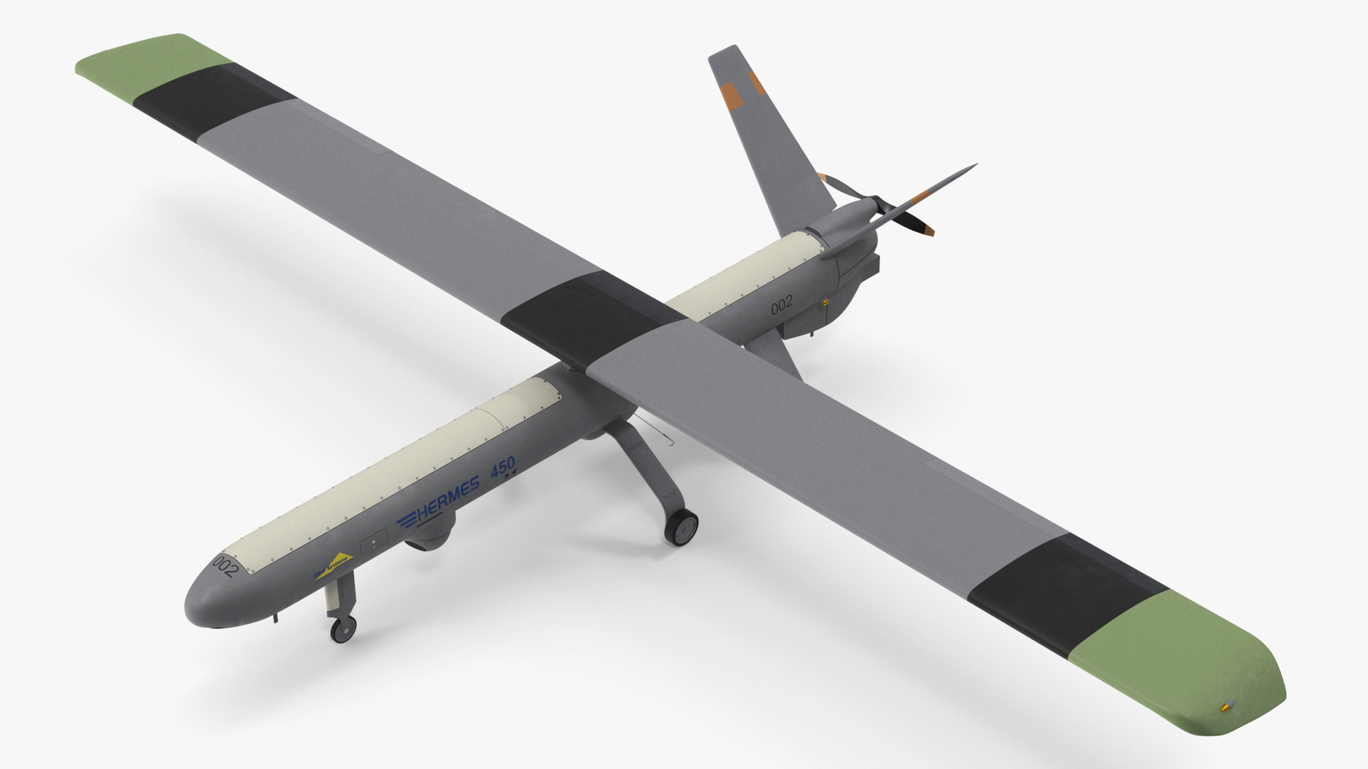 Hermes 450 Multi-Role High Performance Tactical UAS Rigged for Maya 3D