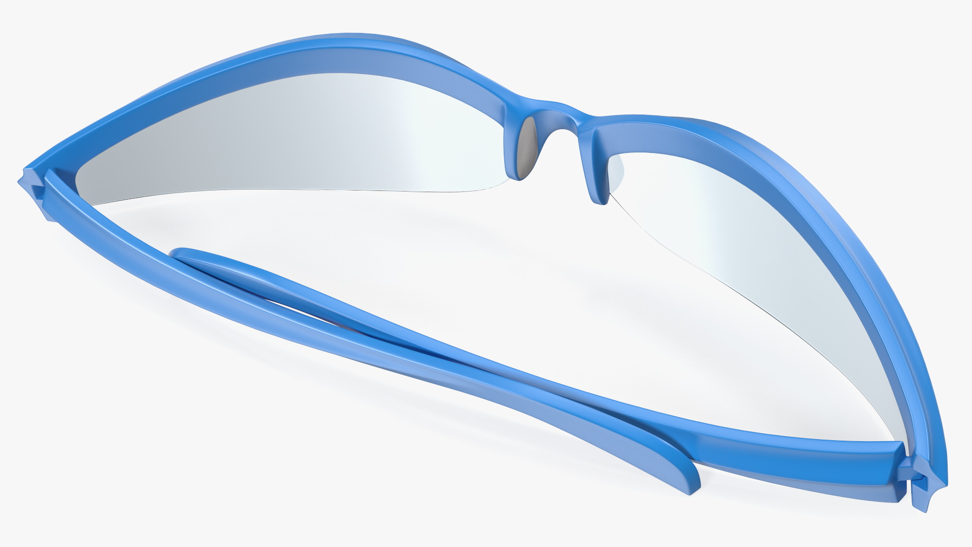 3D Blue Polarized Sport Sunglasses Folded model