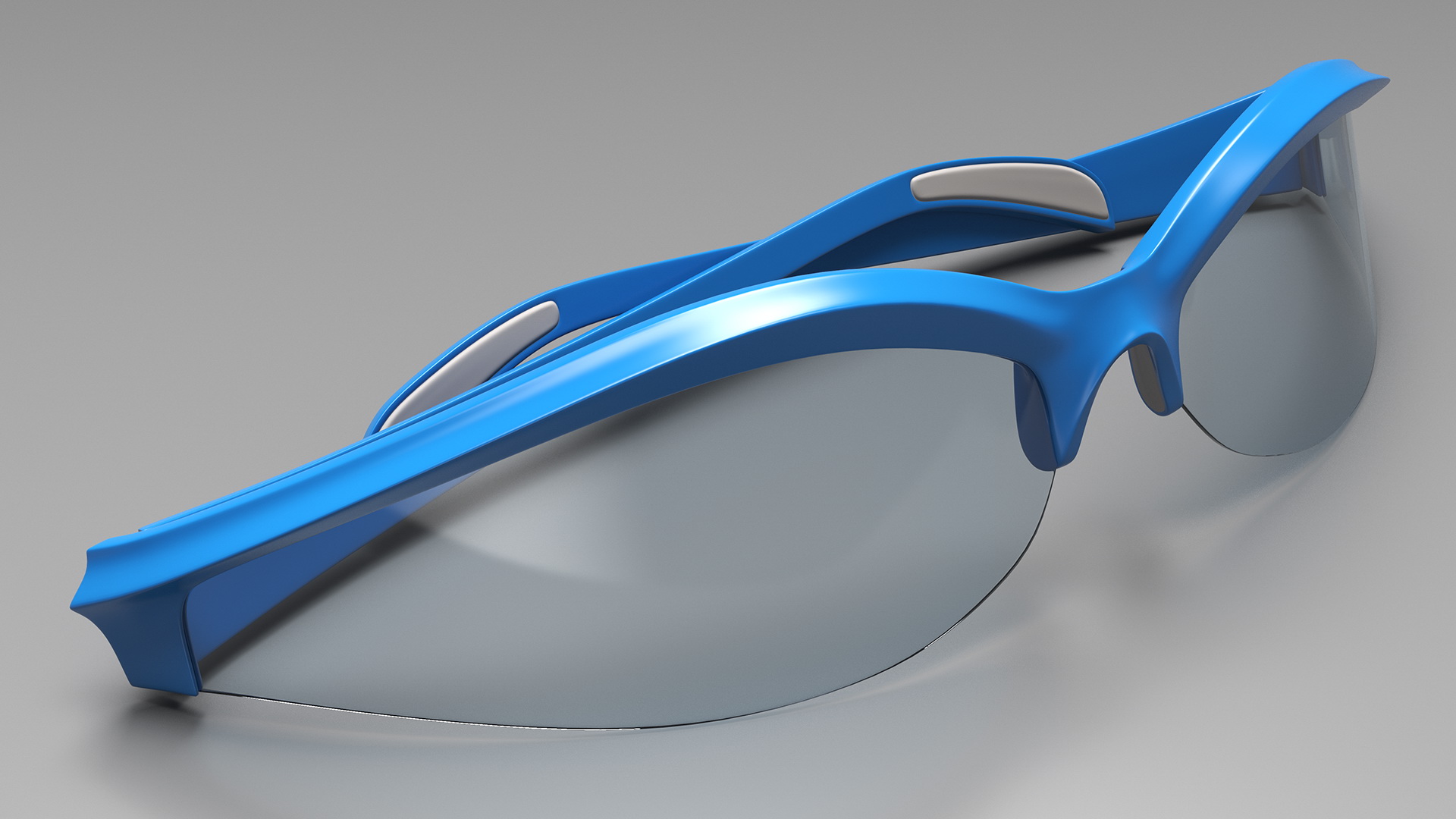3D Blue Polarized Sport Sunglasses Folded model