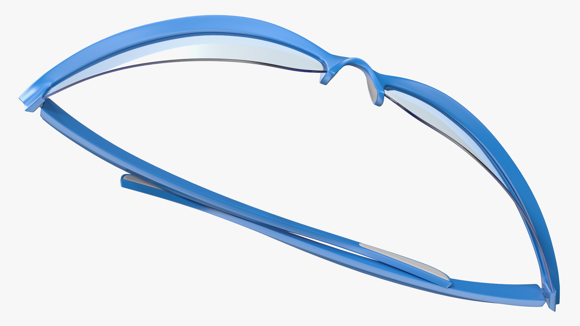 3D Blue Polarized Sport Sunglasses Folded model