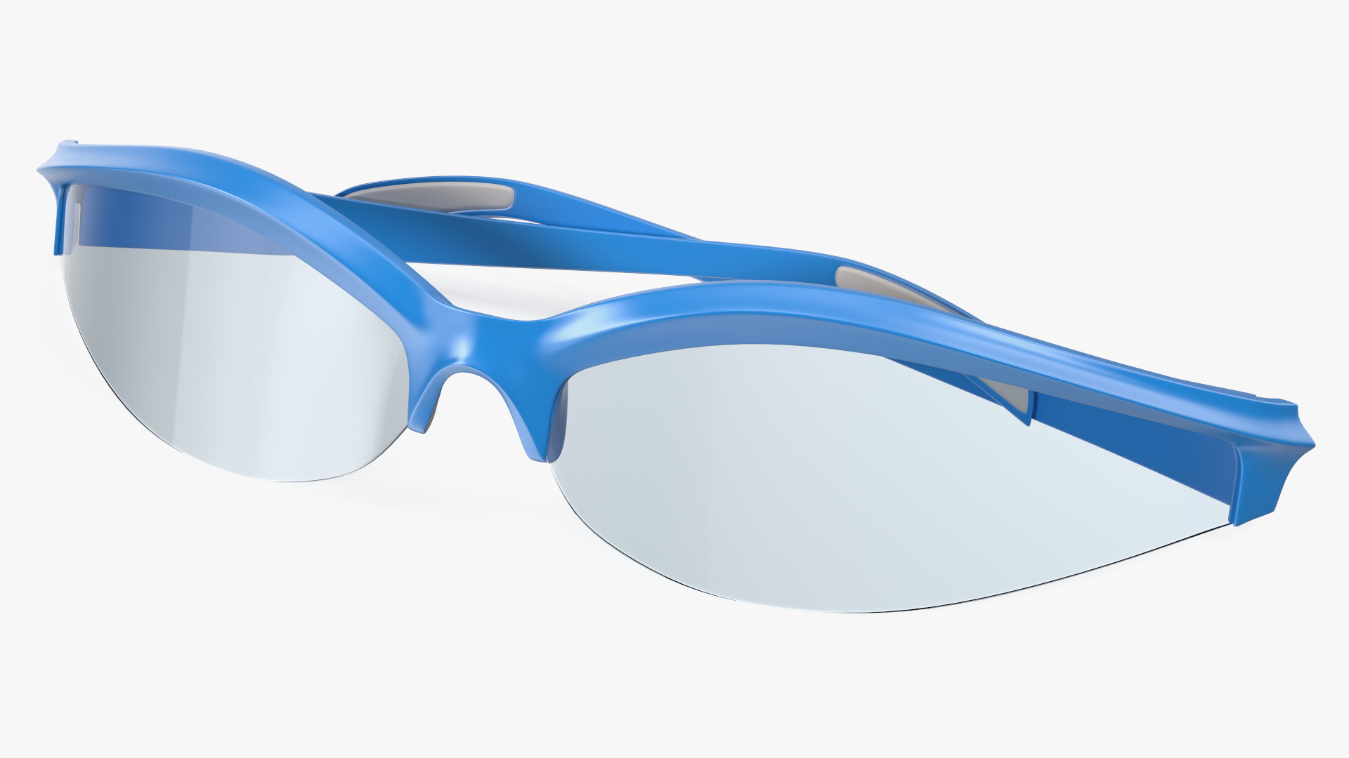 3D Blue Polarized Sport Sunglasses Folded model