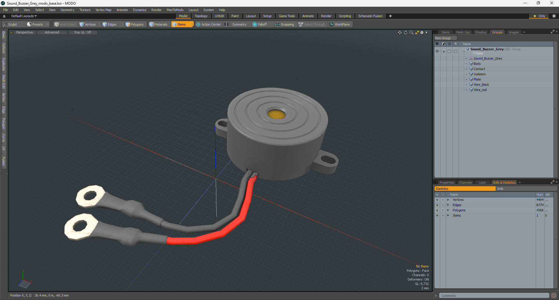 Sound Buzzer Grey 3D