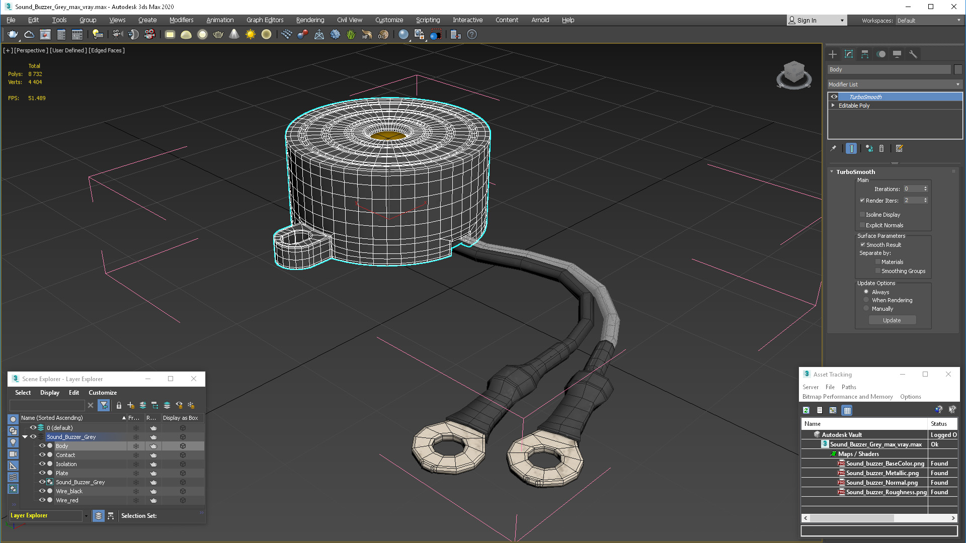 Sound Buzzer Grey 3D