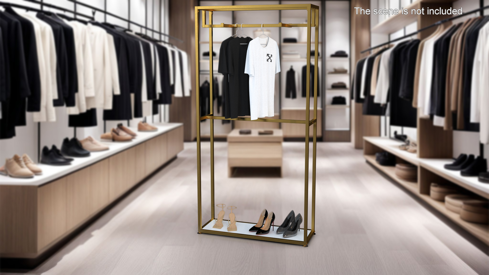3D Double Coat Rack Gold
