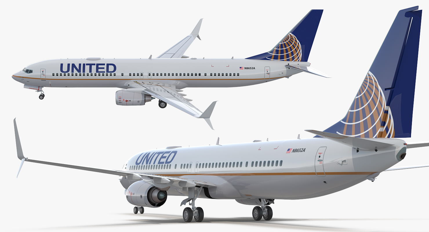 3D Boeing 737 900 with Interior and Cockpit United Airlines