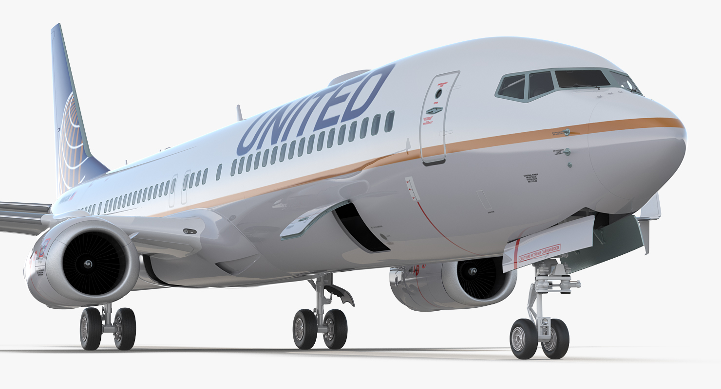 3D Boeing 737 900 with Interior and Cockpit United Airlines