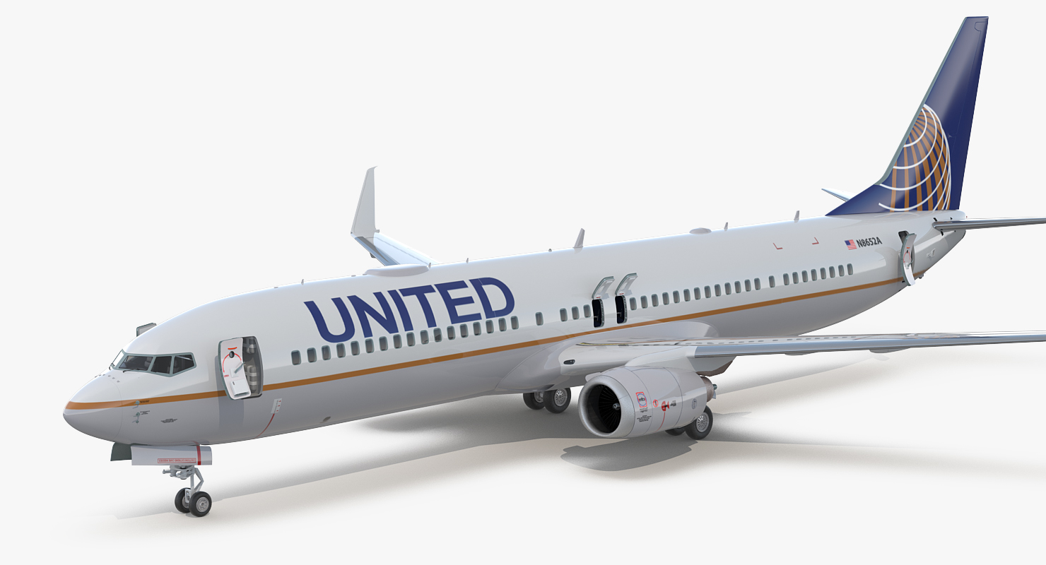 3D Boeing 737 900 with Interior and Cockpit United Airlines