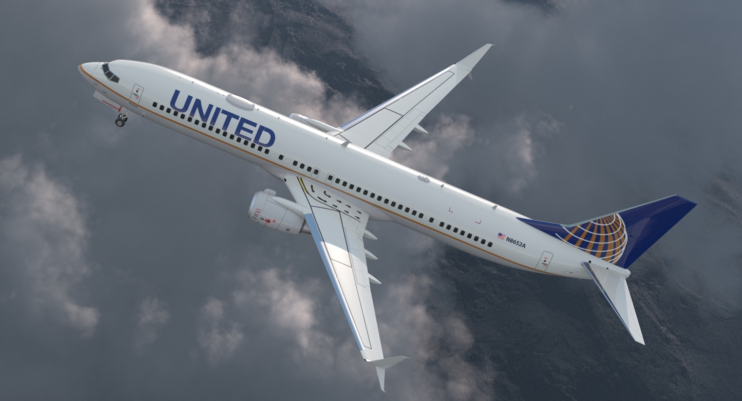 3D Boeing 737 900 with Interior and Cockpit United Airlines