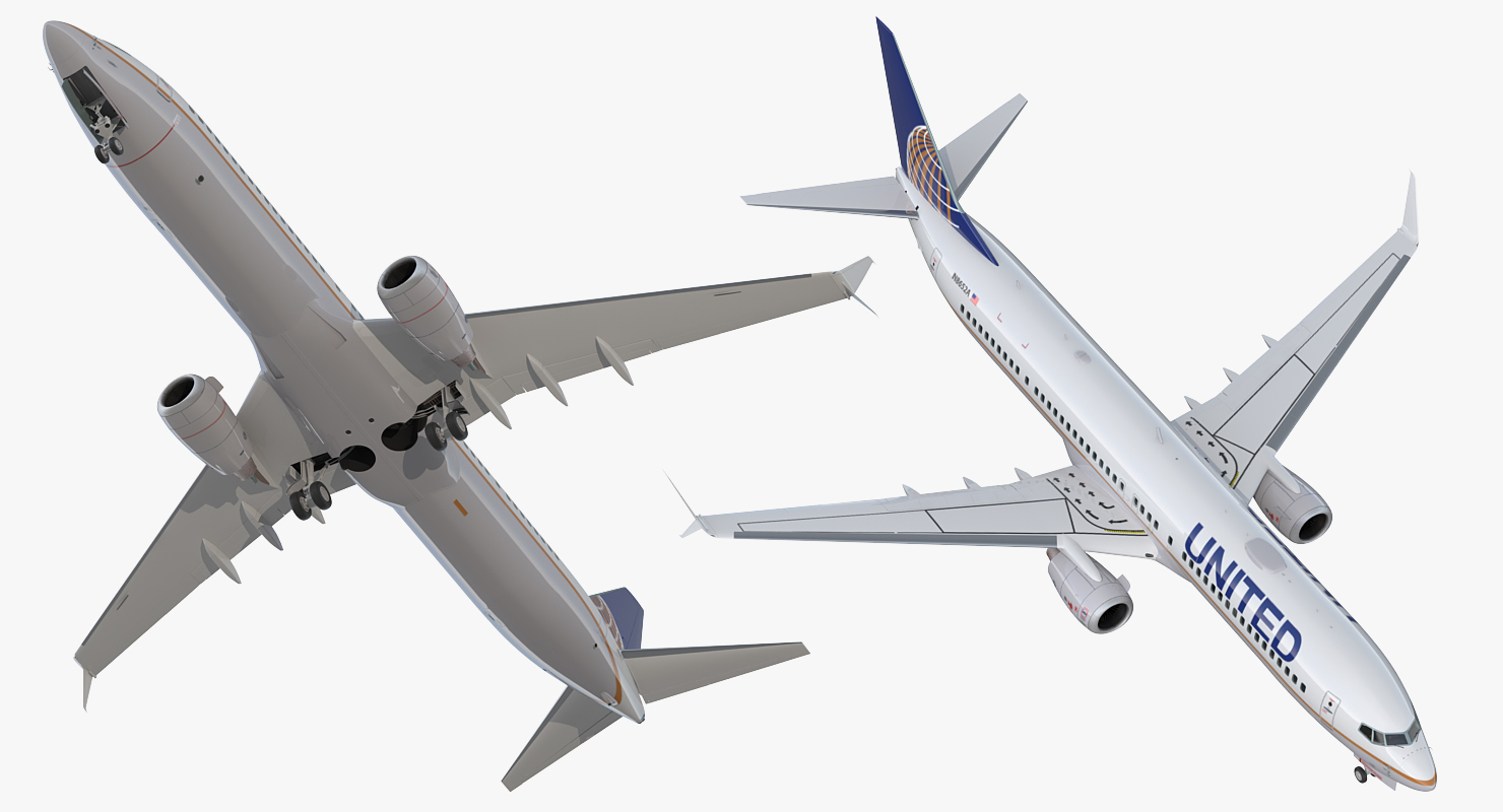 3D Boeing 737 900 with Interior and Cockpit United Airlines