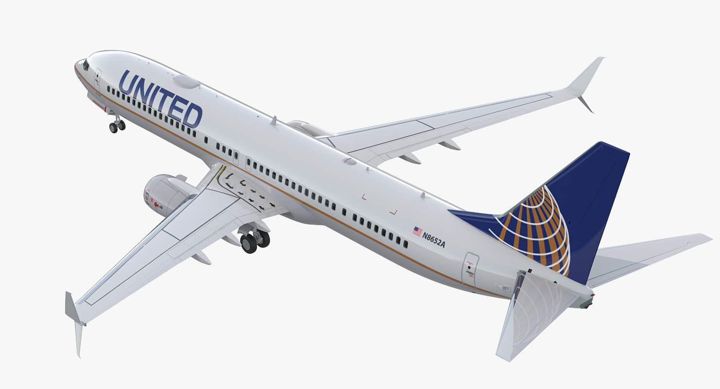 3D Boeing 737 900 with Interior and Cockpit United Airlines