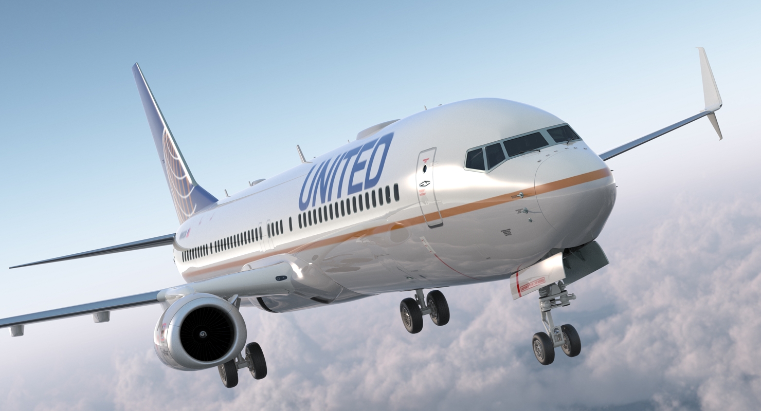 3D Boeing 737 900 with Interior and Cockpit United Airlines