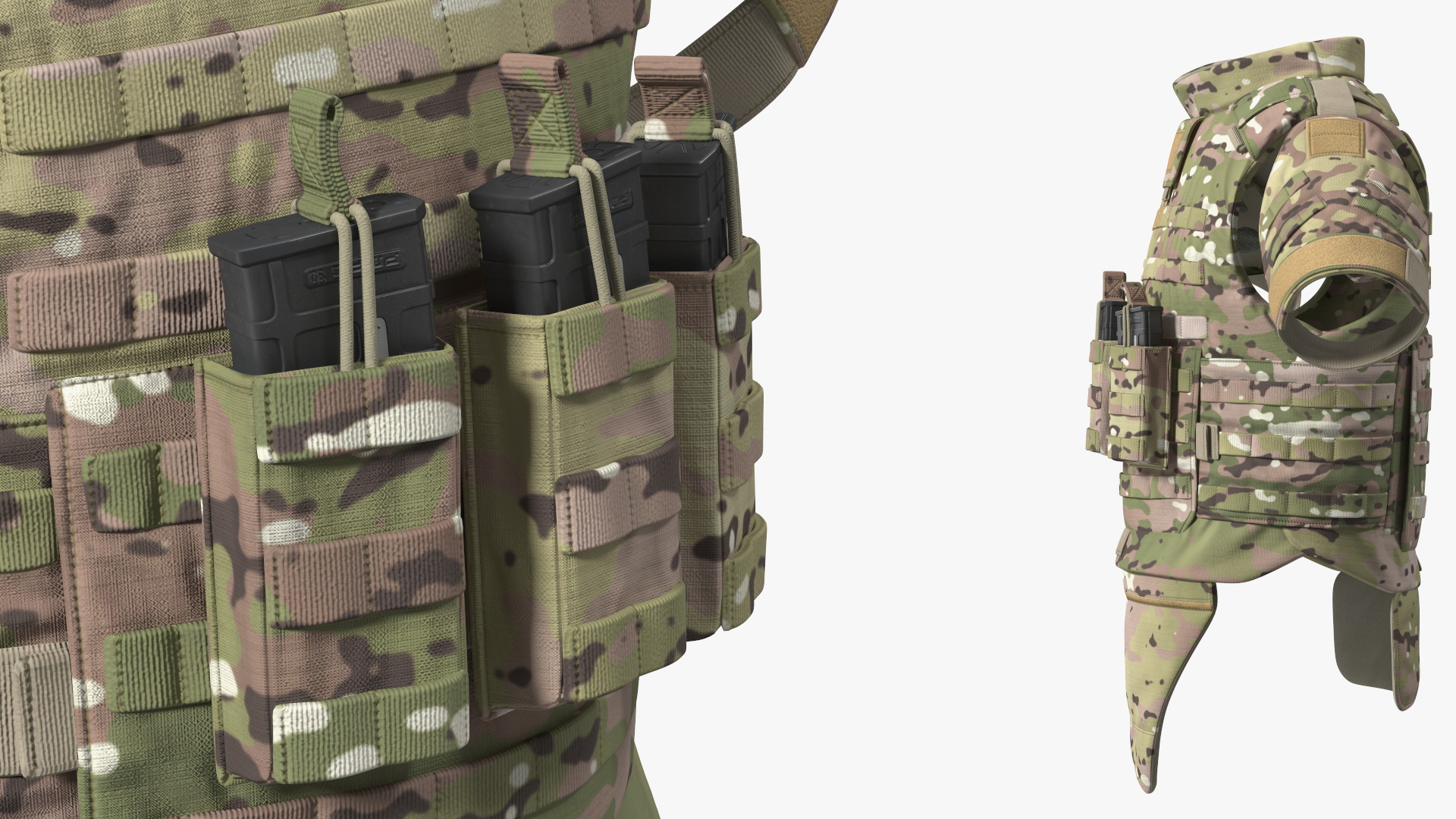 3D Tactical Military Vest Green Camo model