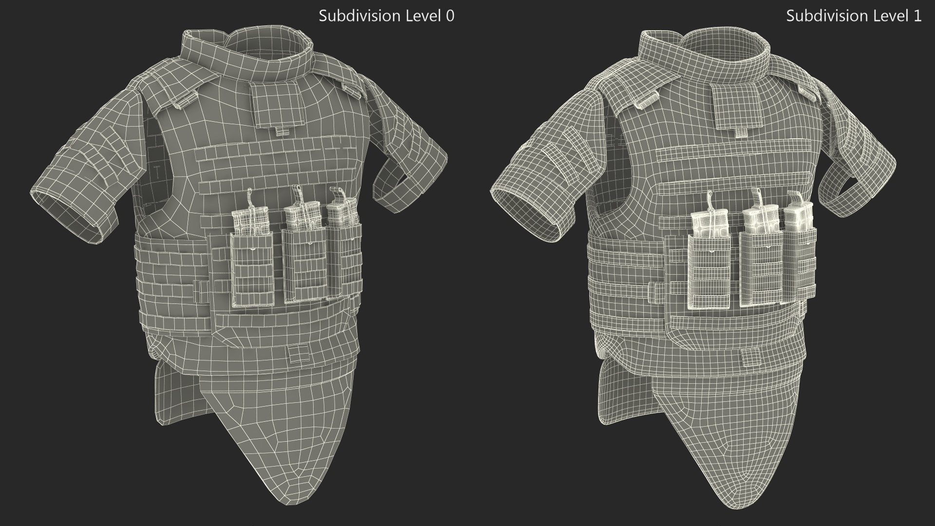3D Tactical Military Vest Green Camo model