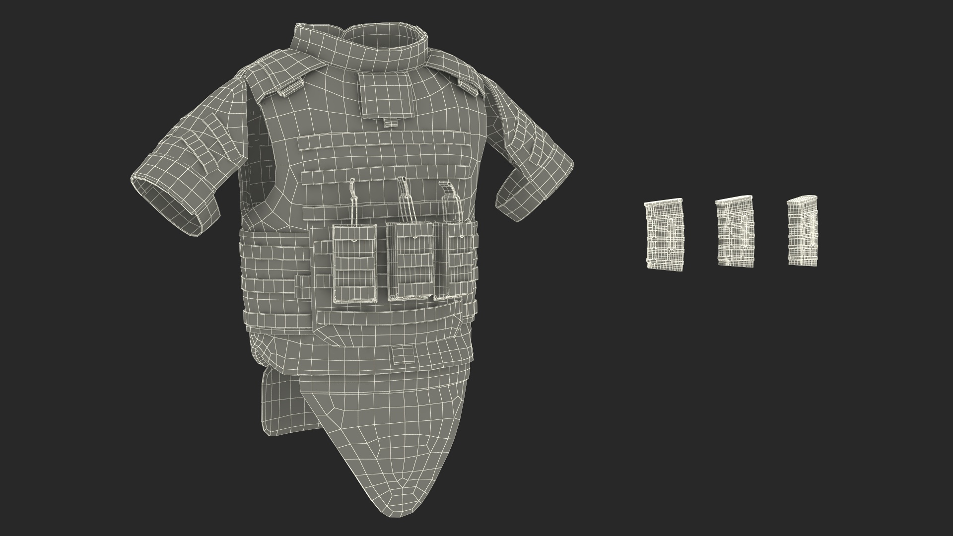 3D Tactical Military Vest Green Camo model
