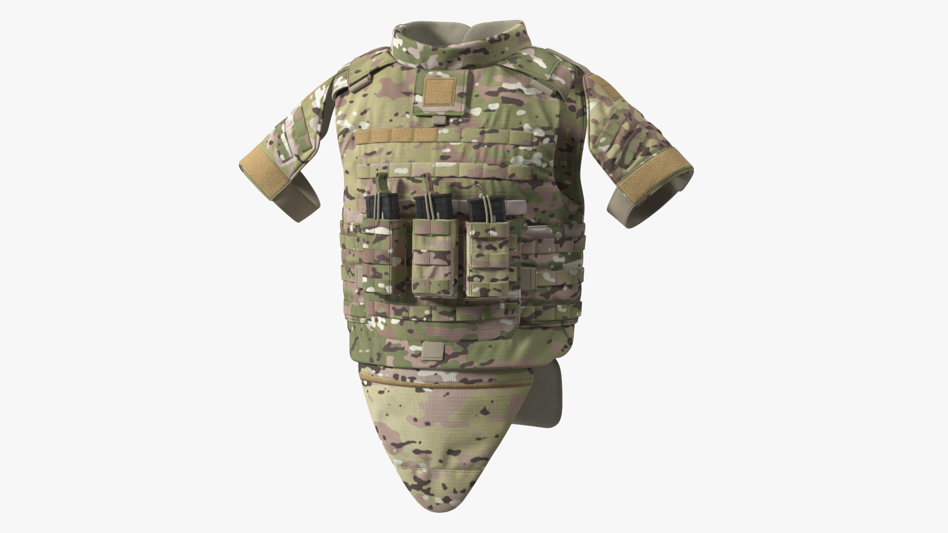 3D Tactical Military Vest Green Camo model