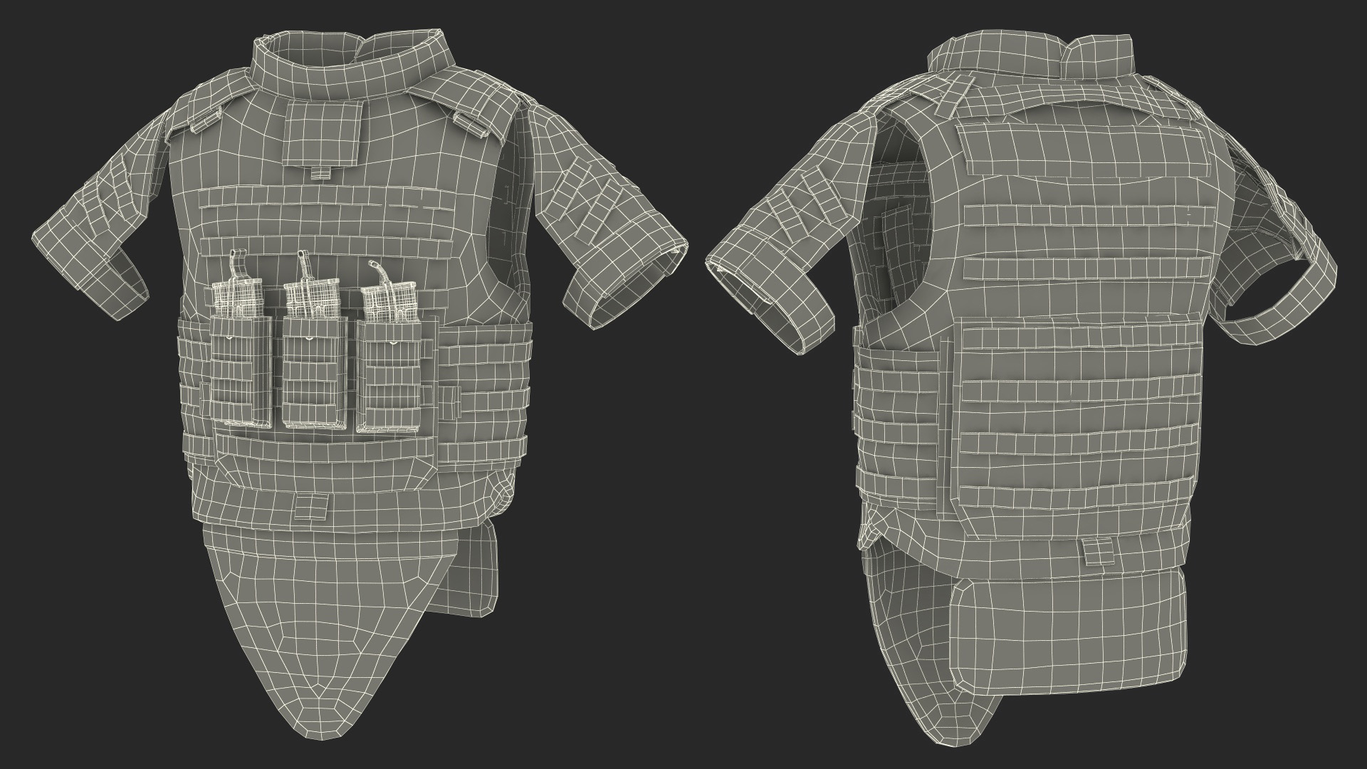 3D Tactical Military Vest Green Camo model