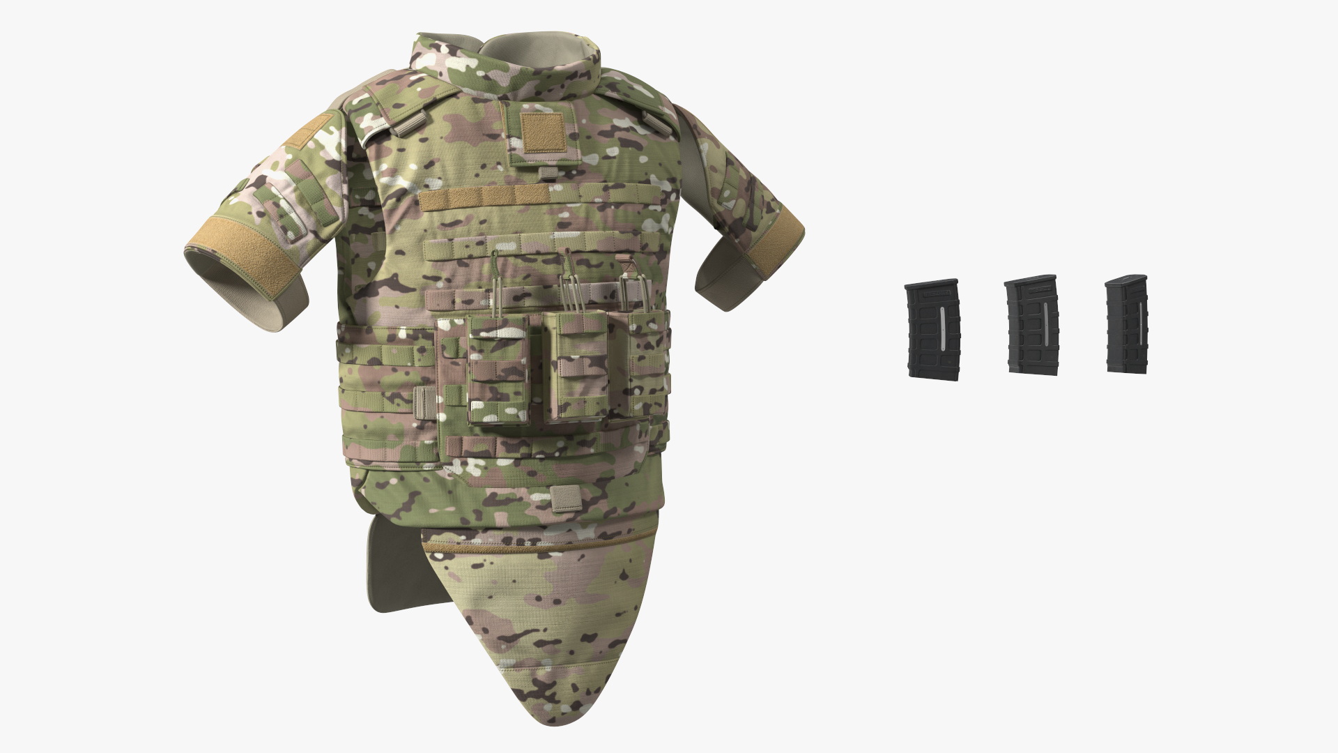 3D Tactical Military Vest Green Camo model