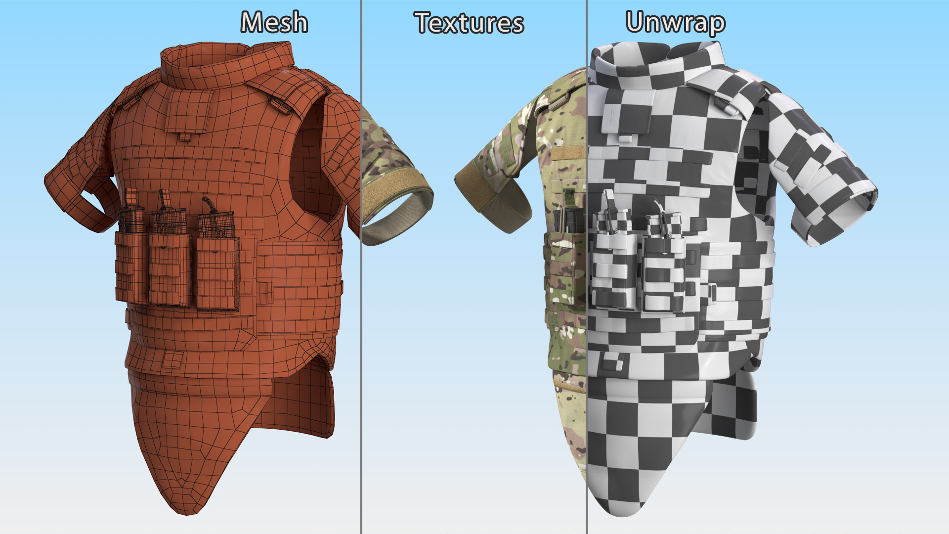 3D Tactical Military Vest Green Camo model